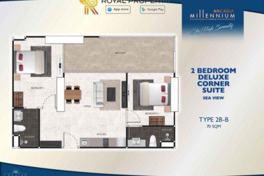 Arcadia-Millennium-Tower-Condo-Pattaya-купить-квартиру-в-Паттайе-аренда-апартаментов-агентство-недвижимости-Royal-Property-Type-2B-B-70-sqm-1024x724