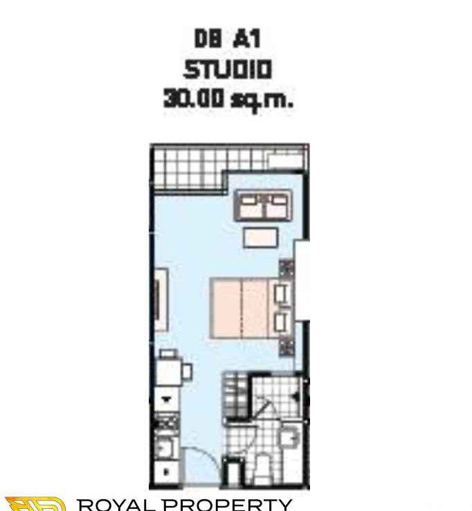Diamond-Tower-Pratumnak-Pattaya-unit-plan-studio-30-купить-квартиру-в-паттайе-агентство-недвижимости-Royal-Property