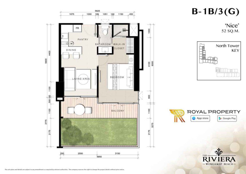 Riviera-Wongamat-Condominium-North-Pattaya-квартира-в-Таиланде-купить-снять-в-аренду-план-B-1B-3G-1024x724
