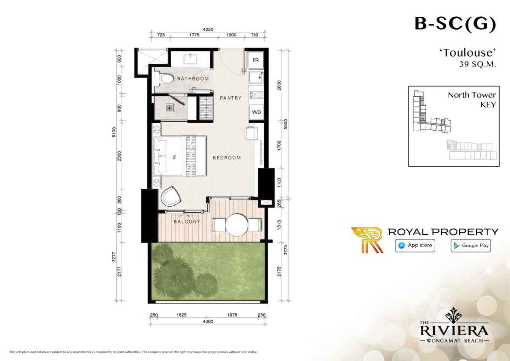 Riviera-Wongamat-Condominium-North-Pattaya-квартира-в-Таиланде-купить-снять-в-аренду-план-B-SCG-1024x724