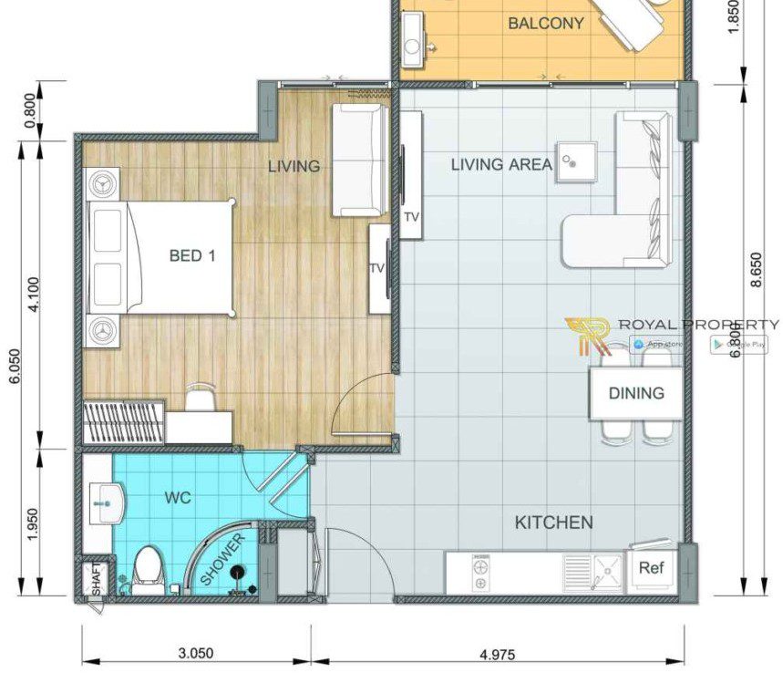 Whale-Marina-Condo-Pattaya-Jomtien-купить-квартиру-в-Паттайе-снять-апартаменты-агентство-недвижимости-Royal-Property-Unit-Plan-Building-C-C6-859x1024
