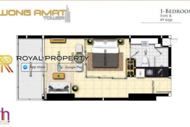Wongamat-Tower-Naklua-Pattaya-unit-plan-ROOM-B-купить-квартиру-в-Паттайе-Таиланд-агентство-недвижимости-Royal-Property-1024x621